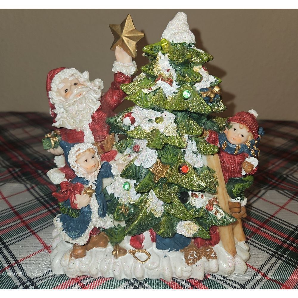 Festive Holiday Motion Sensored Musical Santa & Children Figurine